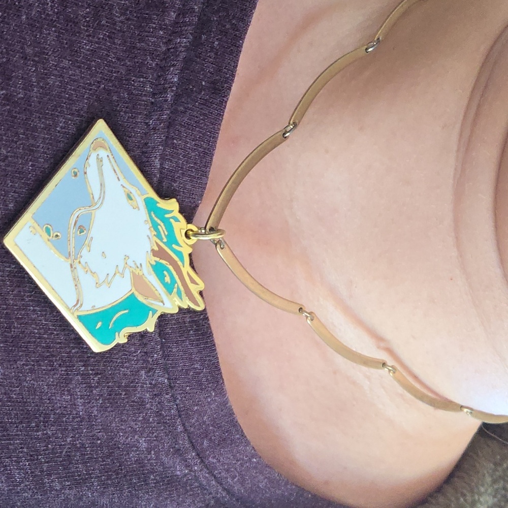 Studio Ghibli Spirited Away Haku Key Fob attached to a Vintage goldtone chain.  - Picture 3 of 9